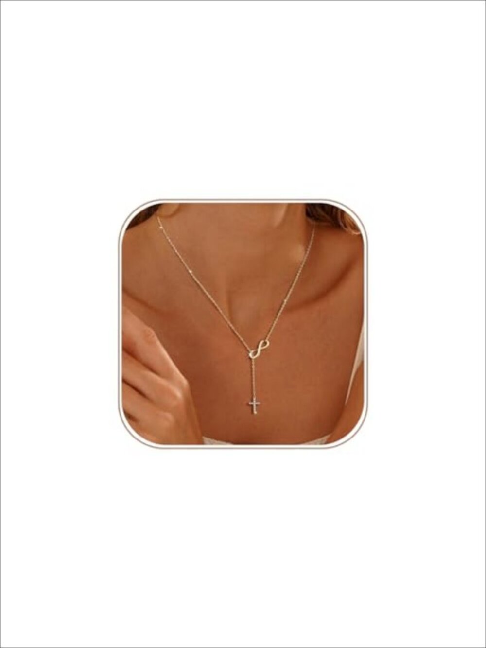 14K Gold Plated Cross Necklace Dainty Pendant Choker Women Religious